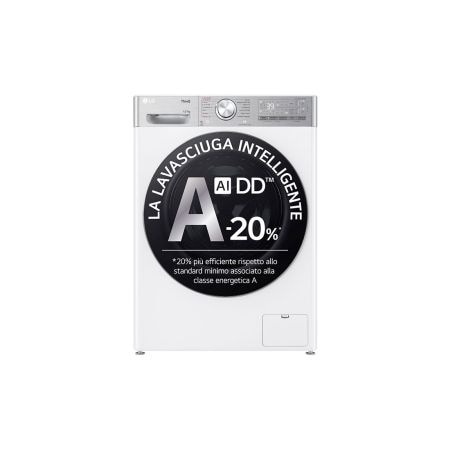 Lavasciuga 13/7kg AI DD™ Smart, 1400 giri, Vapore antipiega Bianca - D4R9513TPWC | LG IT